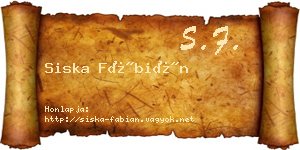 Siska Fábián névjegykártya